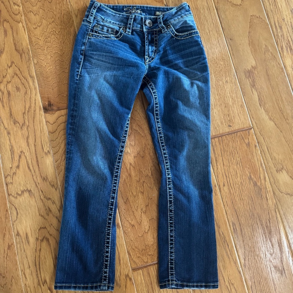 Silver Jeans Suki Capri Cropped Jeans Women’s 25 Medium Wash Denim